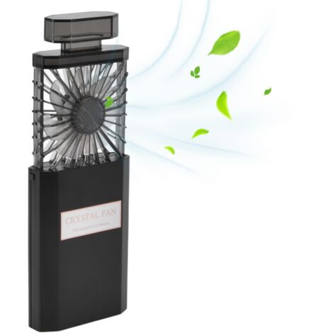 Ventilateur Portable 3 Vitesses Mano Ventilateur 3 Vitesses Ladies USB 1200mAh Batterie Rechargeable ABS Portable 13cm x 7.5cm Noir (1/5)