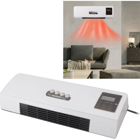 Radiateur mural électrique, chauffage PTC 1800W avec ventilation naturelle et télécommande pour chambre et salle de bain (ABS/PP, 55x18.8x11.8cm) (1/5)