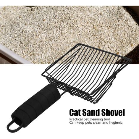 [Râteau de Sable pour Chat] [Mano] [L] [Long, Métal Noir Anti‑Corrosion] (1/5)