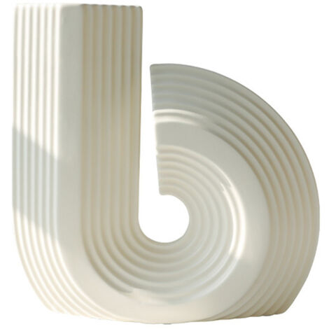Vase Céramique [2181-1 Blanc Cassé] Forme Irrégulière Décorative avec Fleurs Séchées (1/5)