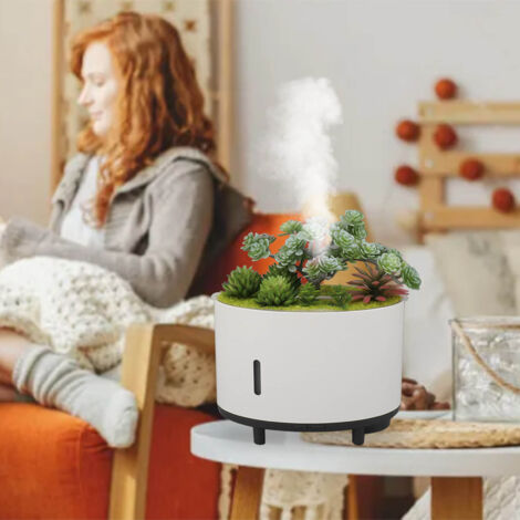 Humidificateur USB Simulé Plante avec Protection Automatique - Humidificateur Portable Mini 200ml Silencieux pour Bureau Chambre Bébé (1/5)