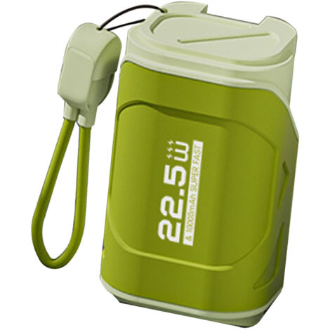 Power Bank - Chargeur Portable 10000mAh avec Prise AC et Câble - Charge Rapide 22.5W, Olive Green - Parfait pour Voyage, Android et iOS. (1/5)