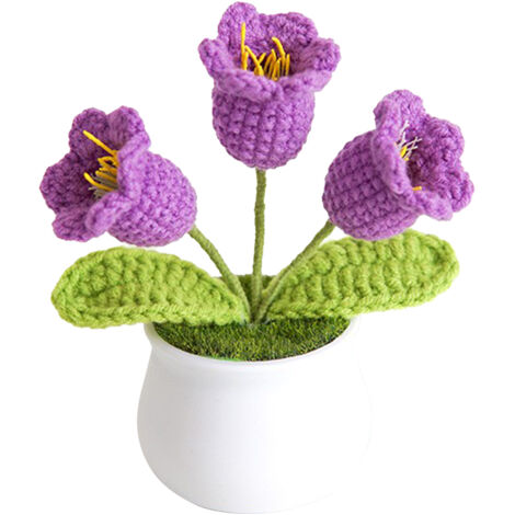 Plante Artificielle Violet Lys des Vallées Tissé 3 Artisanat Maison Déco (1/5)