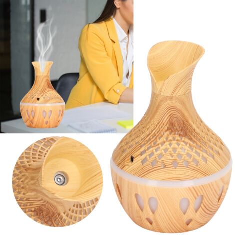 Humidificateur d'arômes 300ml design grain de bois avec lumière LED et alimentation USB pour bureau (1/5)