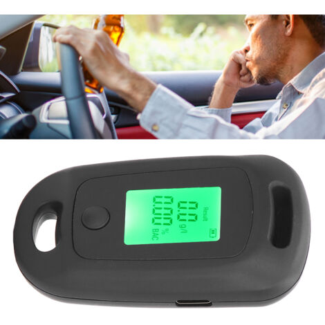 Éthylotest portable rechargeable USB Noir LCD 220mah ABS haut-accuracy 5-85℃ BAC 0.00%-0.19% (1/5)