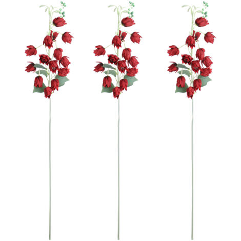 [Mano Manolo] Décor Florale Artificielle Chaîne Vent Lumière Rouge 3 Pièces pour la Maison et Mariage (1/5)