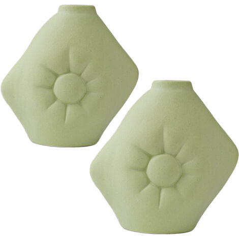Vase Céramique "Sans Souci" Pack B Pomme Verte - Ensemble Ornement pour Salon ou Chambre, Pot à Fragrance, Bouquet Arrangement Table Style Européen et Coussin Créatif (1/5)
