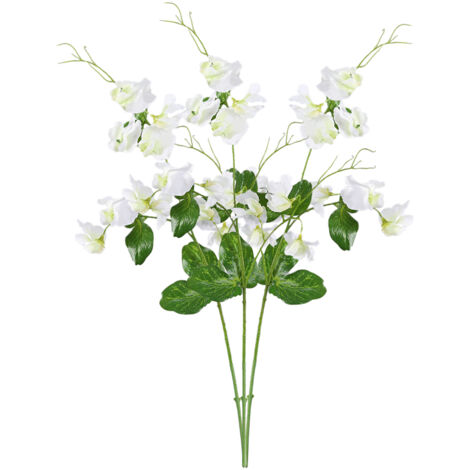 Fleur Artificielle Bonsai, Lot de 3 Fleurs et Feuilles Blanc Vert, Décor Nordique pour Maison Mariage Hôtel (1/5)