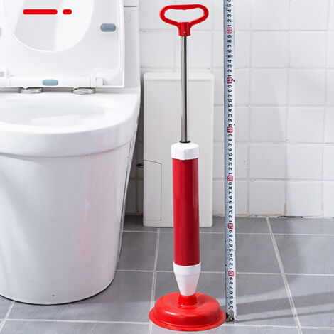 Piston d'Air pour Débouchage de Toilette et Canalisations, Pompe à Vide Haute Pression, Tête Souple Anti-Splash, Manche Métal Ergonomique (1/5)