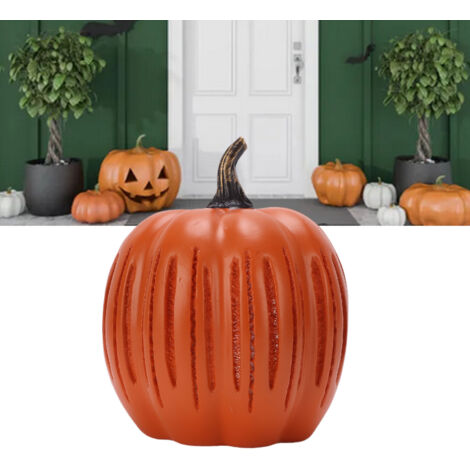 [Lanterne de Citrouille à LED] Citrouille Lumineuse Décorative en Plastique Résistant aux Intempéries pour Décorations Festives Intérieures et Extérieures 13x15cm avec Batteries (non incluses) (1/5)
