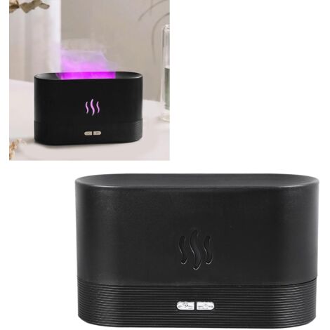 Diffuseur d'Ambiance Flame avec Effet Feu Coloré, 7 Couleurs Changantes, Humidificateur USB et Diffuseur d'Aroma Noir ABS (1/5)