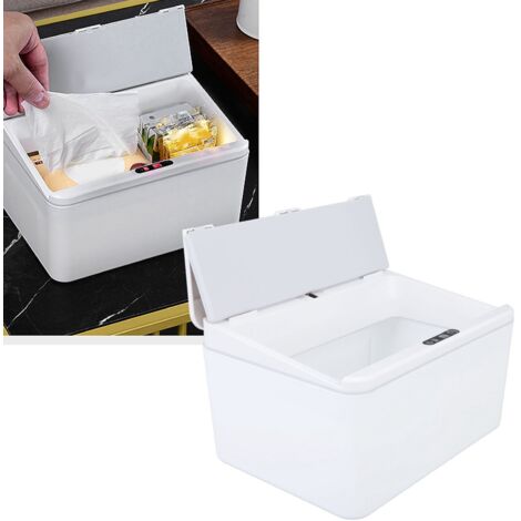 [Poubelle Intelligente] Poubelle Auto Induction 6L avec Lid USB Rechargeable pour Bureau Maison - ABS+PP Couverture Automatique Sans Contact (1/5)