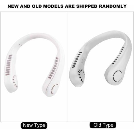 Ventilateur de Neck USB rechargeable 3 niveaux sans bruit et sans lame pour shopping voyage outdoor blanc crémeux ABS lithium-ion 340g avec batterie (1/5)