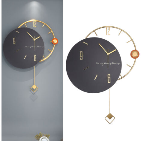 Horloge Murale MDF Metal Pendule Silencieuse Ultra-Plate (1/5)