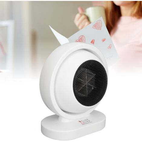 Radiateur Bureau PTC Haute Puissance Mini Économique Anti-Rebond Blanc ABS 220V EU (1/5)