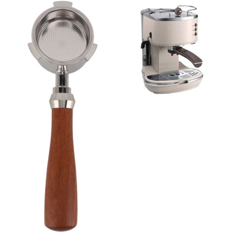 Portafilter 51mm avec manche en bois écologique et grille ultra-fine, détachable pour machines Delonghi 3 oreilles (1/5)