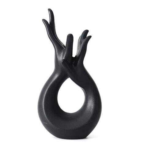 Vase - Abstract Human Figurine Ceramic Matte Black Handmade Nordic Art Decorative Ornament for Living Room (1/5)