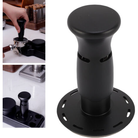 Tampador Café Auto Rebond 25bar Aluminium Stainless Steel 53mm Noir - Appareil de Compression à Pression Constante pour Machine Café (1/5)