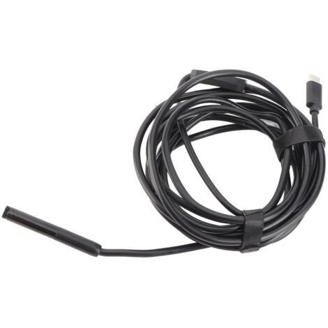 Endoscope de Inspection 8mm 2MP Fidélité Wi-Fi Type C Caméra Boroscope avec Lumière LED pour Smartphone (Câble 3m, IP67, ABS Noir)
