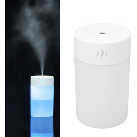Humidificateur Mini avec LED Coloré et USB Charging 260ml Portable Blanc Simple pour Bureau Chambre Auto (1/5)