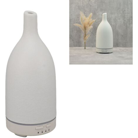 Diffuseur d'huiles essentielles ultrasonique céramique - Blanc - Fonction auto-off - Prise américaine 100-240V (1/5)