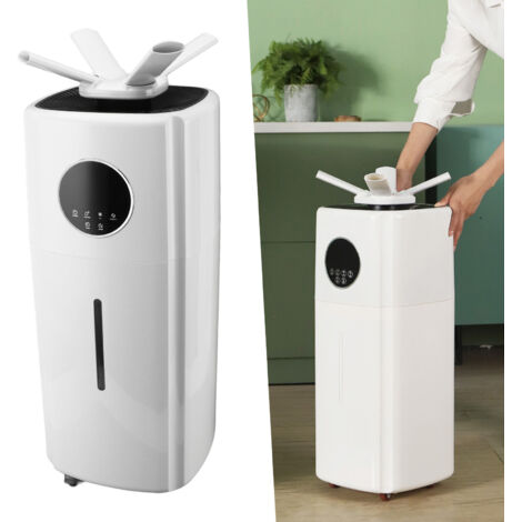 Humidificateur Industriel XXL 21L Grandes Pièces 3 niveaux Timer 0‑12H Protection Sécurité Absence d'eau [ABS 2000ml/h 64cm] (1/5)