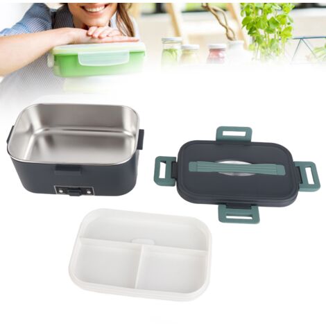 Boîte à Lunch Électrique 1.8L Circulaire SUS304 Portable Lavable pour Bureau Maison Voyage Cordon US Bleu Foncé (1/5)