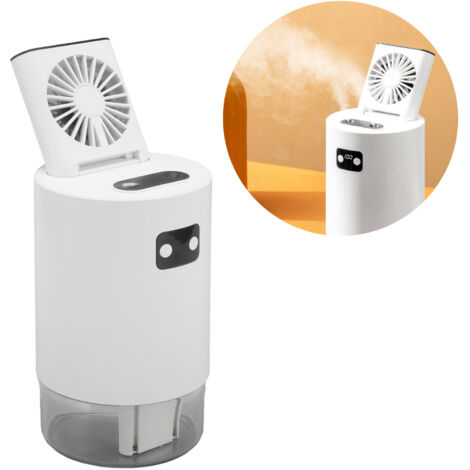 Humidificateur Ventilateur 2 en 1 1000ml USB 3 Vitesses Levant avec Commande Distante ABS PP 19cm (1/5)