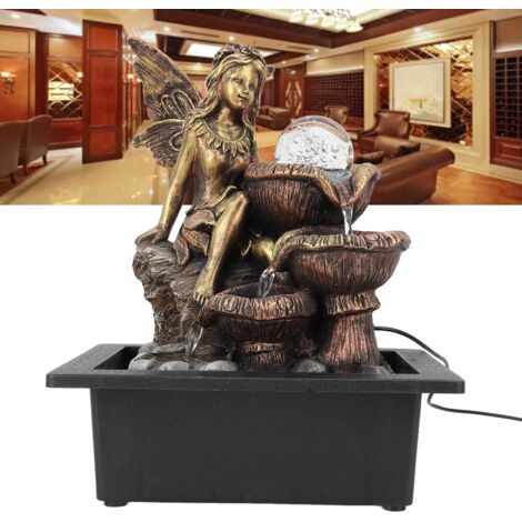 Fontaine de Table USB avec LED - Fontaine Cascade Silencieuse pour Bureau ou Salon [28.7cm Resin] (1/5)