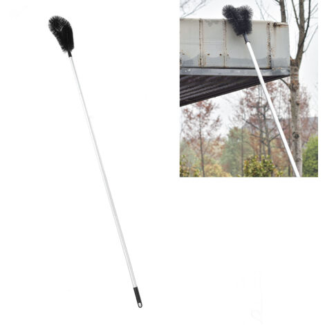 Nettoyeur de Gouttière Électrique, Gutter Pro, Long Reach Brush, avec 9 Pôles d'Extension et Brosse en PET pour Éliminer Débris et Nettoyer Toitures, Polyvalent et Résistant