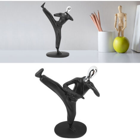 Figurine Ornementale en Résine Type 2 Statue Moderne Musicien Sportif Sculpture Minimaliste pour Bureau Salon 15.5 x 7 x 26cm Noir (1/5)