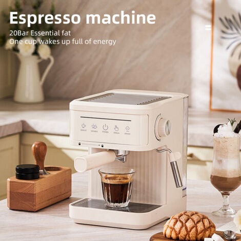 Machine à Café Électrique Multifonction 850W 20Bar avec Portafiltre, Deux Filtres, Steam Wand à 3 niveaux pour Latte Art Espresso