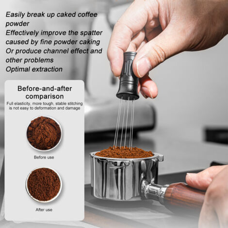 [Distributeur WDT pour espresso] + [N/A] + [Modèle avec 6 pics 0.4mm] + [Accessoire machine espresso avec base magnétique et pics de rechange] (1/5)