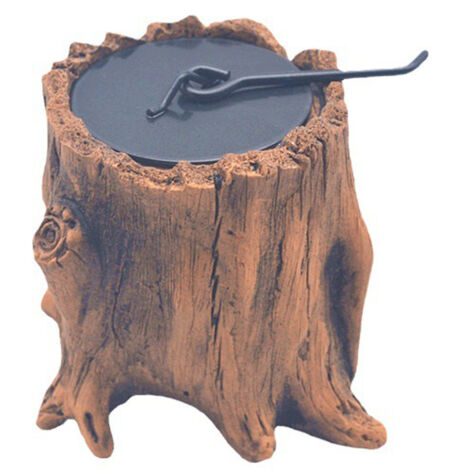 Poêle à alcool portable en béton brun foncé pour bureau, intérieur/extérieur, avec accessoires (base béton, cupule, couvre-extincteur, tapis feutre) (1/5)