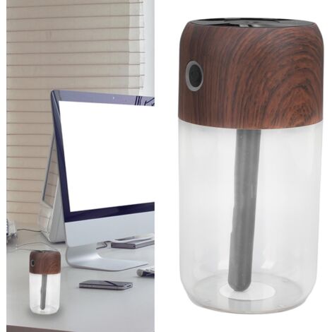 Humidificateur Personnel Mini Colorful Cool Humidificateur de Bureau Portable pour Car Bureau Chambre Silencieux 300ml Filtre Bois Grain Noir (1/5)