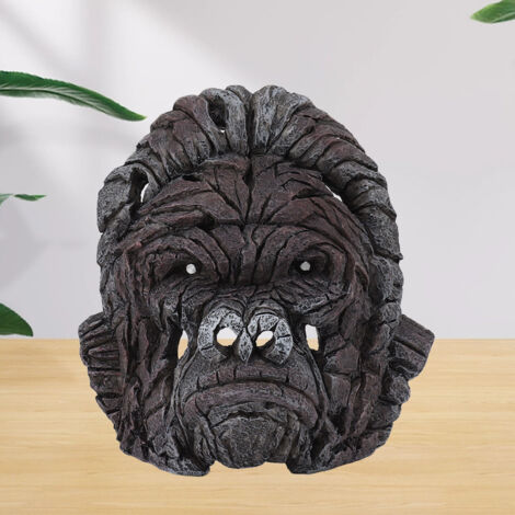 Sculpture Gorilla Décoration Intérieure Sculpture en Résine Design Ajouré Tête d'Animal Figurine (1/5)