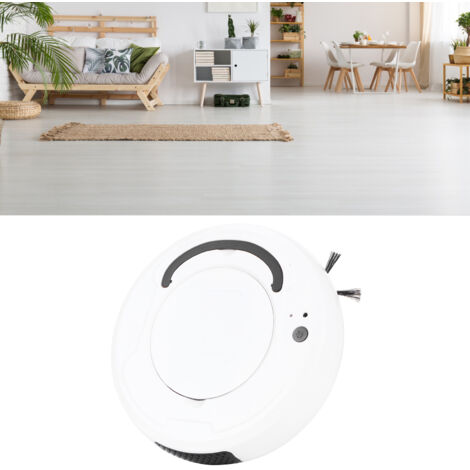 Robot Aspirateur Intelligent 3-en-1 à Recharge USB - Nettoyage Automatique Sol Blanc ABS 26cm