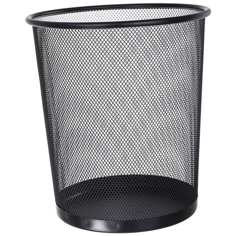 Poubelle Métallique Mesh Open Corbeille Déchets Intérieur Maison Kitchen Office Noir (1/5)