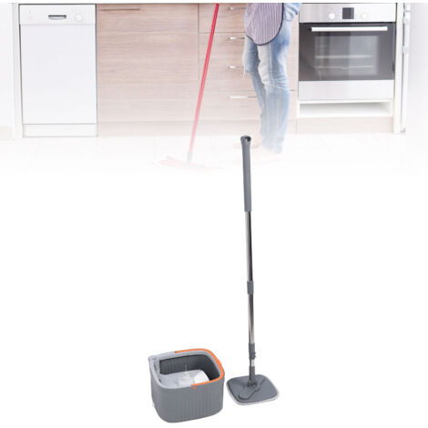Kit de Balai avec Seau 2 Pièces - Balai Microfibre Rotatif 360° Système de Nettoyage Sec et Humide pour Sols Domestiques (1/5)