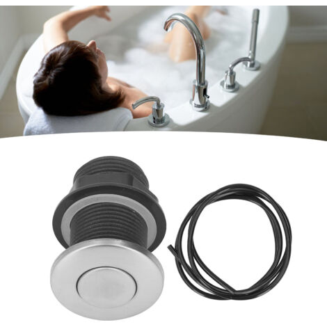 Interrupteur Pneumatique pour Broyeur d’Évier avec Bouton Pressoir et Conduit 1.5m en Acier Inoxydable et ABS pour Déchets de Cuisine (1/5)