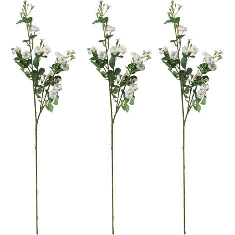 Fleurs Artificielles Roses Simulées Longues Stem 3 Pièces Blanche pour Décor de Mariage et Maison (1/4)