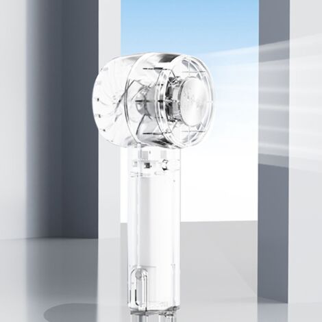 Ventilateur Portatif Mini 3 Vitesses et Mode de Refroidissement USB avec Compresse de Glace Transparent - Pour Voyages et Camping en Outdoor - ABS 1200mAh (1/5)
