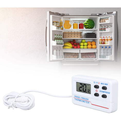 Thermomètre numérique de réfrigérateur et congélateur haute précision (±1℃) avec alarme, ABS, écran grand, -50℃ à 70℃ (1/5)