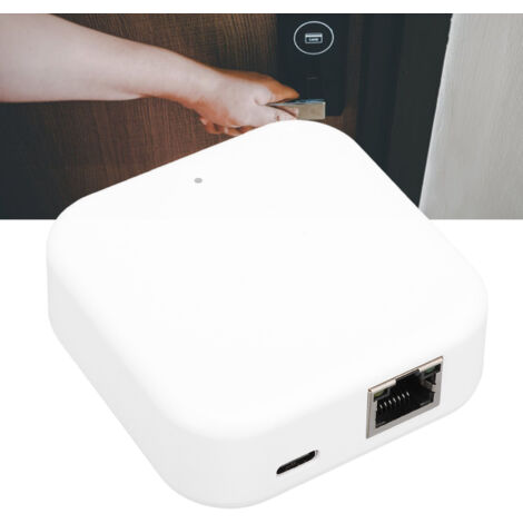 Passerelle Intelligente Home pour Contrôle TTLock APP de Portes et Enceintes Connectées - WiFi Bluetooth RJ45 ABS 70x70x26mm - Lot avec Cable USB et Guide