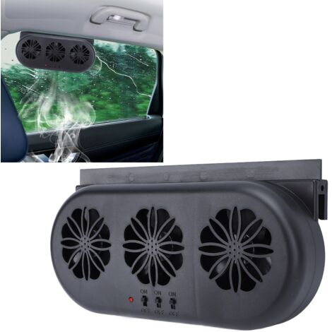 Ventilateur de circulation USB 3 prises pour voiture SUV, noir ABS, 230mm, système de refroidissement et purification d'air (1/5)