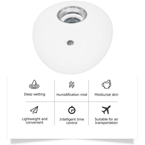 Humidificateur USB avec lumière LED, ABS, pour salon bureau et auto, 12x10x4.5cm (1/5)