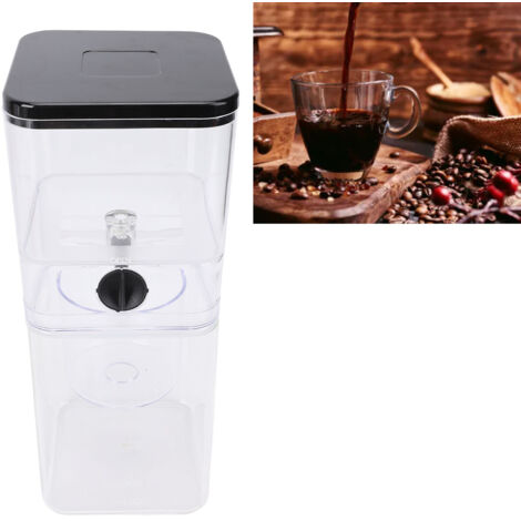 Café à Ice Drip Pot Réglable 400ml SUS/PP/Haut Boron Verre Portable Ice Cold Brew Pot 611g 3 Conteneurs 1 Couvercle 10 Filtres Papiers (1/5)