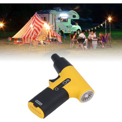 Souffleur Turbo Mini USB - Blower Portatif à Vent Turbo de 120000 RPM pour le Camping et la Voiture, avec Batterie Lithium Intégrée - Jaune (1/5)