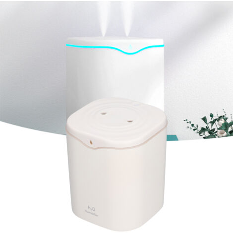 Humidificateur Double Spray Ultrasonique 2L Diffuseur Aromathérapie Mini Silencieux USB Blanc pour Maison Bureau Chambre (1/5)