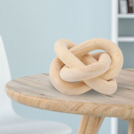Chaîne de Bois Décorative Décoration Rustique 3 Maillons Naturel Bois Coloré Chaîne de Bois Décorative pour Maison Salon Café Links de Bois Farmhouse Tailles Environ 14.5cm x 14.5cm Pine 209g (1/5)
